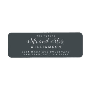 Chic Script Future Mr Mrs Wedding Return Address
