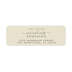 Chic Script Future Mr Mrs Wedding Return Address
