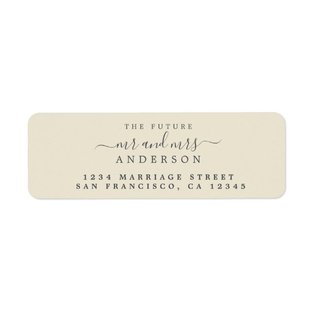 Chic Script Future Mr Mrs Wedding Return Address (Front)