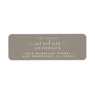 Chic Script Future Mr Mrs Wedding Return Address