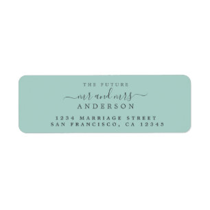 Chic Script Future Mr Mrs Wedding Return Address