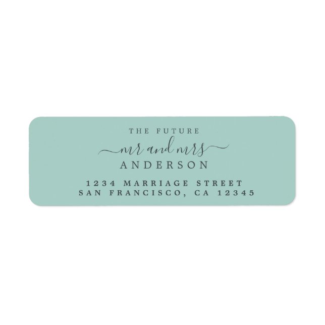 Chic Script Future Mr Mrs Wedding Return Address (Front)