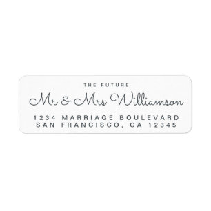 Chic Script Future Mr Mrs Wedding Return Address