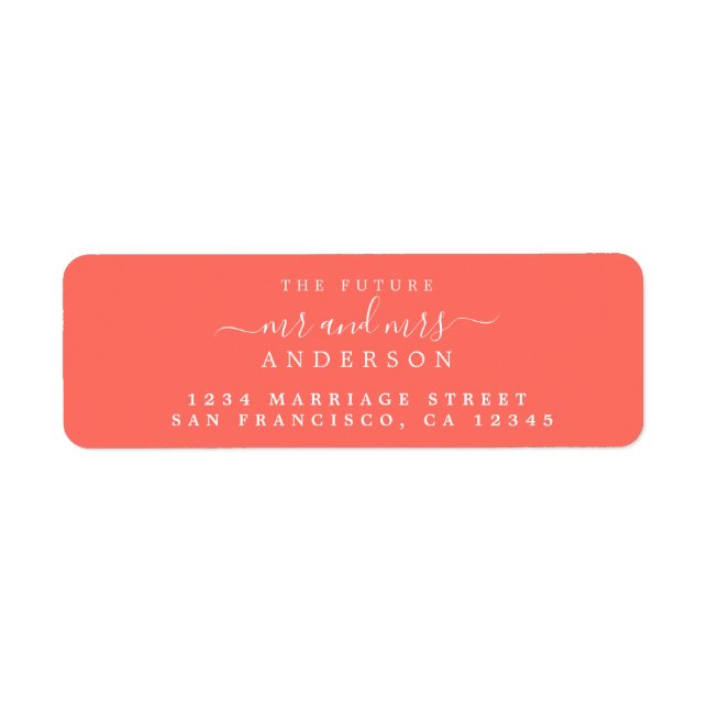 Chic Script Future Mr Mrs Wedding Return Address (Front)