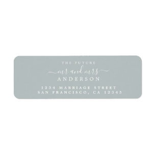 Chic Script Future Mr Mrs Wedding Return Address