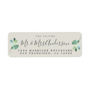 Chic Script Future Mr Mrs Wedding Return Address