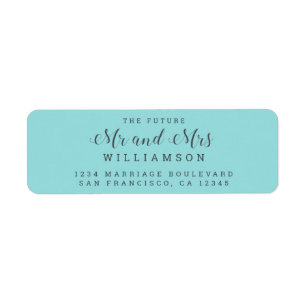 Chic Script Future Mr Mrs Wedding Return Address