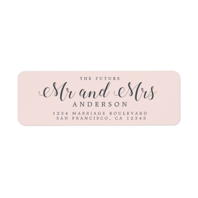 Chic Script Future Mr Mrs Wedding Return Address (Front)