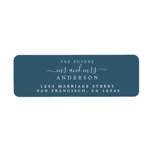 Chic Script Future Mr Mrs Wedding Return Address (Front)