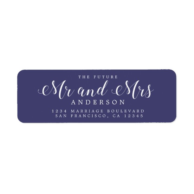 Chic Script Future Mr Mrs Wedding Return Address (Front)