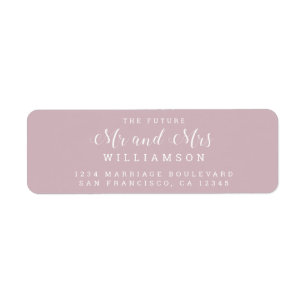 Chic Script Future Mr Mrs Wedding Return Address