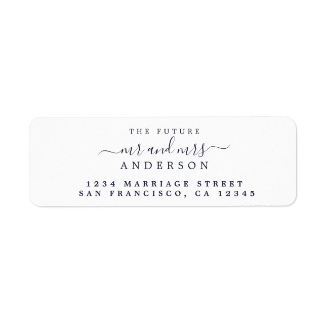 Chic Script Future Mr Mrs Wedding Return Address (Front)