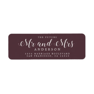 Chic Script Future Mr Mrs Wedding Return Address