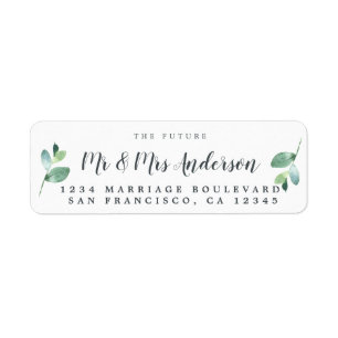 Chic Script Future Mr Mrs Wedding Return Address