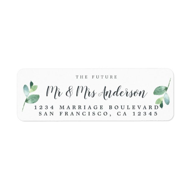 Chic Script Future Mr Mrs Wedding Return Address (Front)