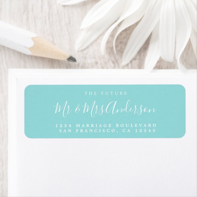 Chic Script Future Mr Mrs Wedding Return Address (Insitu)