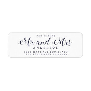 Chic Script Future Mr Mrs Wedding Return Address