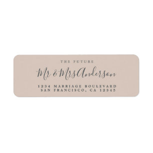 Chic Script Future Mr Mrs Wedding Return Address
