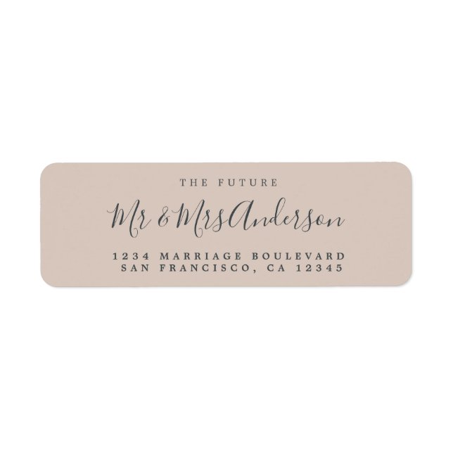 Chic Script Future Mr Mrs Wedding Return Address (Front)