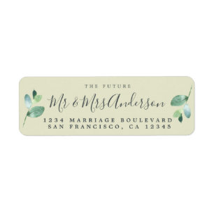 Chic Script Future Mr Mrs Wedding Return Address