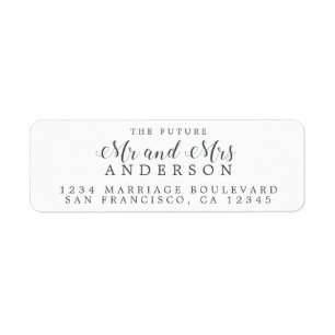 Chic Script Future Mr Mrs Wedding Return Address