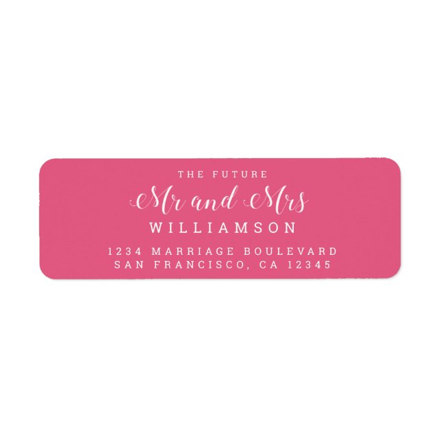 Chic Script Future Mr Mrs Wedding Return Address (Front)