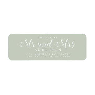 Chic Script Future Mr Mrs Wedding Return Address