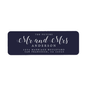 Chic Script Future Mr Mrs Wedding Return Address
