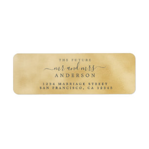 Chic Script Future Mr Mrs Wedding Return Address