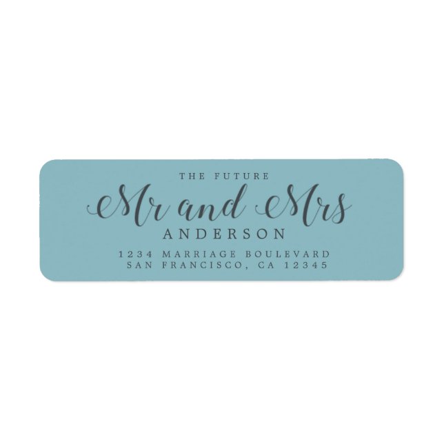 Chic Script Future Mr Mrs Wedding Return Address (Front)