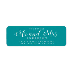 Chic Script Future Mr Mrs Wedding Return Address