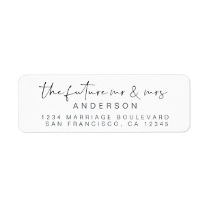 Chic Script Future Mr Mrs Wedding Return Address