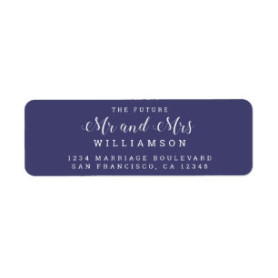 Chic Script Future Mr Mrs Wedding Return Address