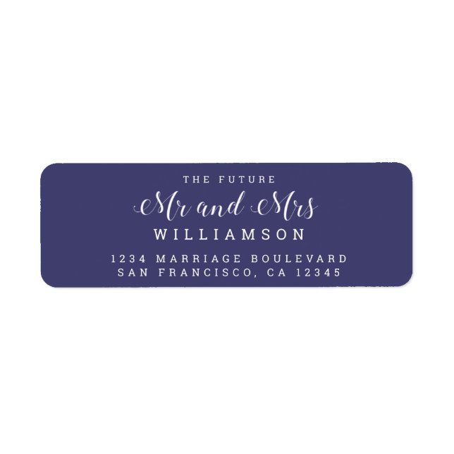 Chic Script Future Mr Mrs Wedding Return Address (Front)