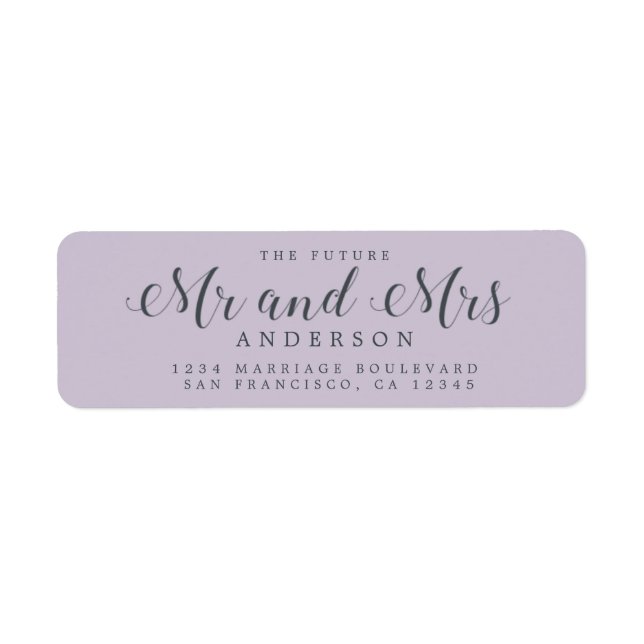 Chic Script Future Mr Mrs Wedding Return Address (Front)