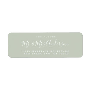 Chic Script Future Mr Mrs Wedding Return Address