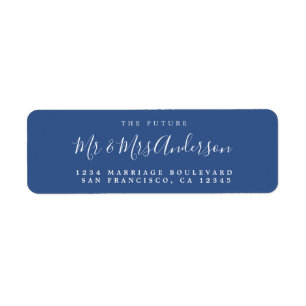 Chic Script Future Mr Mrs Wedding Return Address