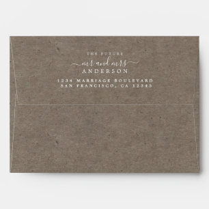 Chic Script Future Mr Mrs Wedding Return Address Envelope