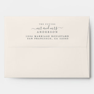 Chic Script Future Mr Mrs Wedding Return Address Envelope