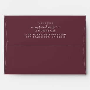 Chic Script Future Mr Mrs Wedding Return Address Envelope