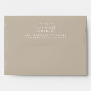 Chic Script Future Mr Mrs Wedding Return Address Envelope