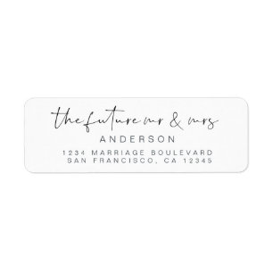 Chic Script Future Mr Mrs Wedding Return Address L