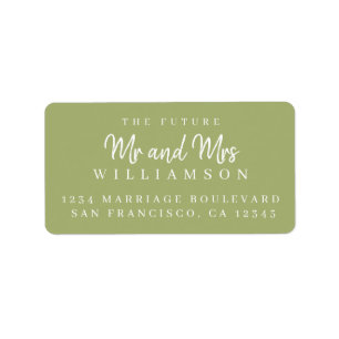 Chic Script Future Mr Mrs Wedding Return Address Label