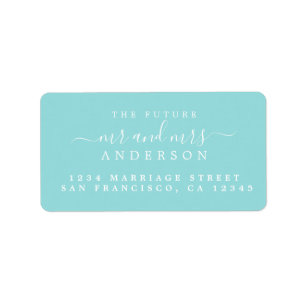 Chic Script Future Mr Mrs Wedding Return Address Label