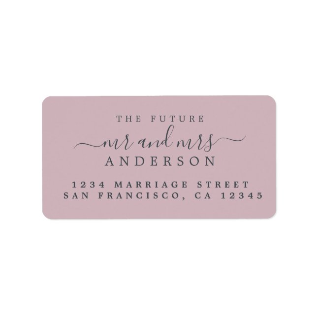 Chic Script Future Mr Mrs Wedding Return Address Label (Front)