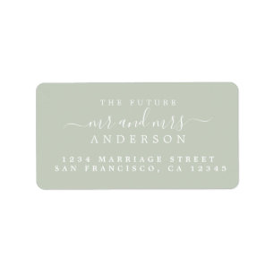 Chic Script Future Mr Mrs Wedding Return Address Label