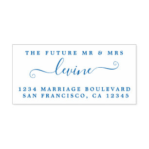 Chic Script Future Mr Mrs Wedding Return Address Self-inking Stamp
