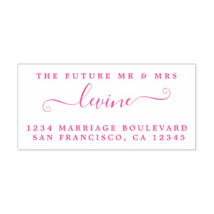 Chic Script Future Mr Mrs Wedding Return Address Self-inking Stamp