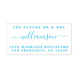 Chic Script Future Mr Mrs Wedding Return Address Self-inking Stamp