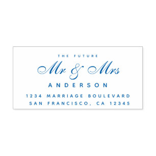 Chic Script Future Mr Mrs Wedding Return Address Self-inking Stamp